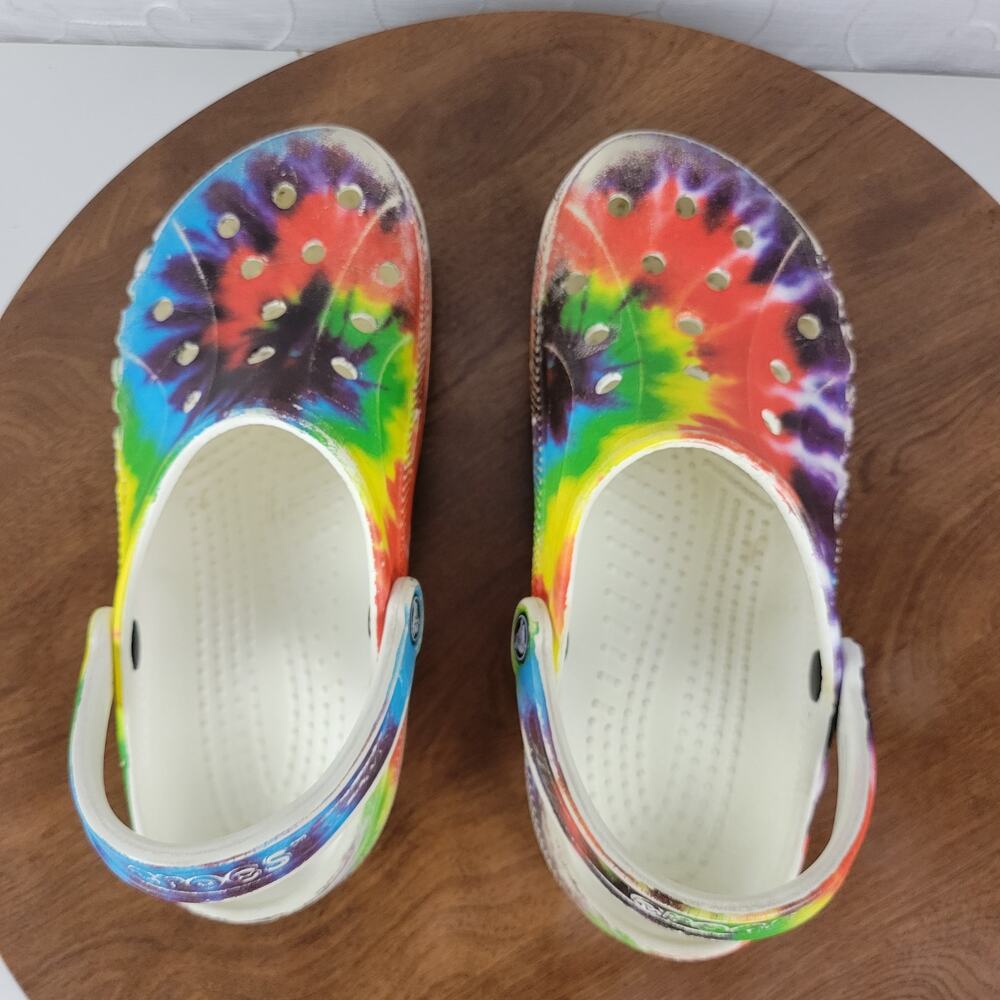 Crocs Sandals 6M/8W Muticolor Tie Dye Classic Graphic Unisex Slingback - Picture 12 of 13